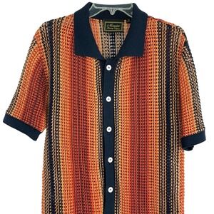 MASSIVE Luxury Striped SS Cardigan Hollow Sweater Shirt S Kirko Bangz Men's Fall